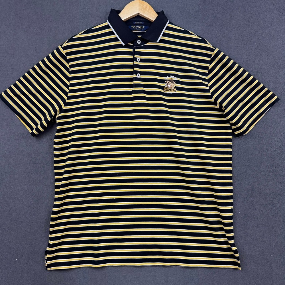 Polo Golf Ralph Lauren Shirt Mens Large Striped U.S. Open Oakmont 2010 Golf